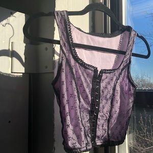 purple mesh corset top (unbranded)